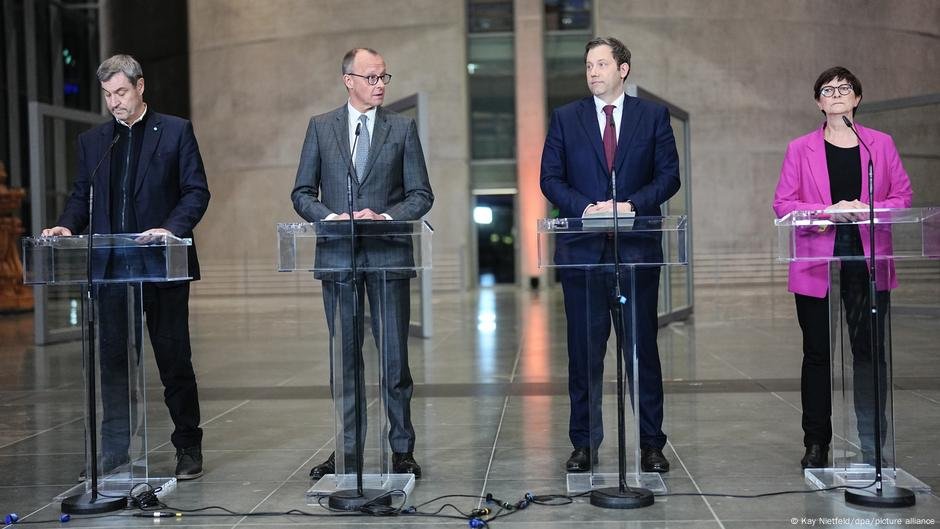 A CDU da Alemanha, SPD, concorda com o principal pacote financeiro - DW - 04/04/2025