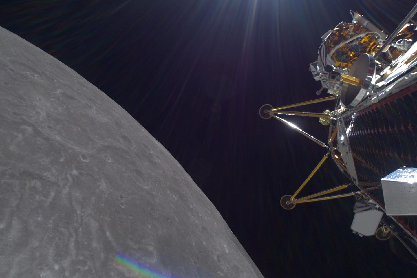 A sonda da NASA Athena em uma posição delicada na lua