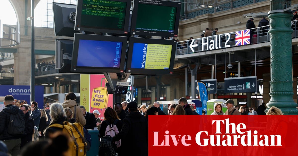 Todos os trens do Eurostar Paris cancelados na sexta -feira em meio a interrupções ferroviárias francesas por suspeita de bomba da Segunda Guerra Mundial - Europa Live | Ucrânia